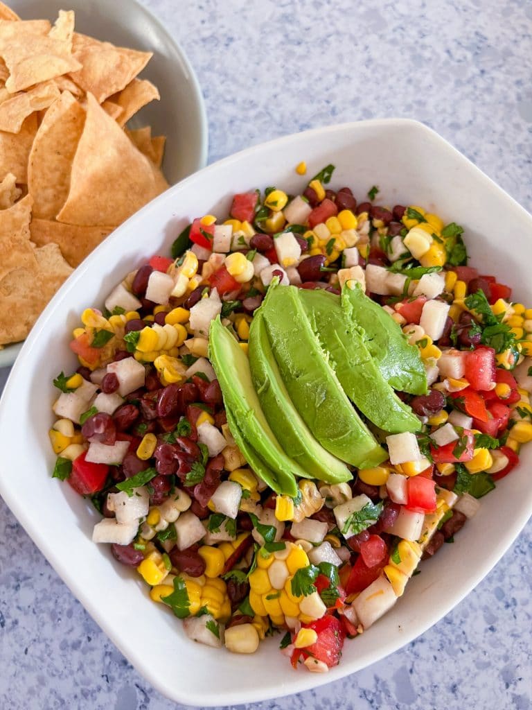 black bean, corn and jicama salsa