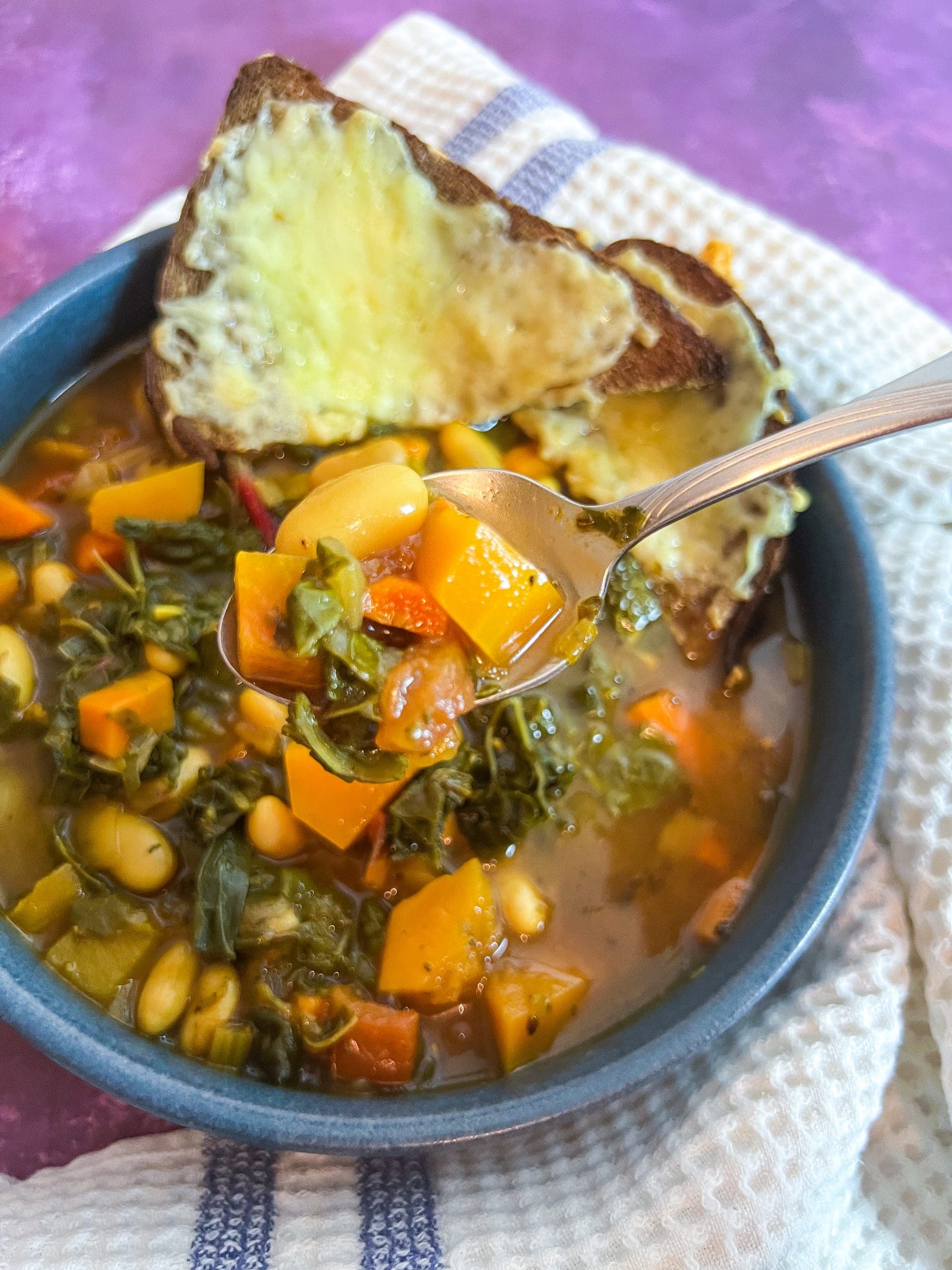 Italian White Bean Soup with Butternut Squash and Kale