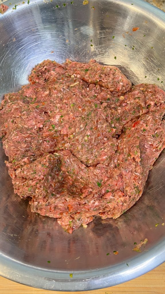 meat mixture for kafta kebabs